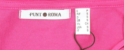 Womens UK Size S Punto Roma Pink Basic T-Shirt