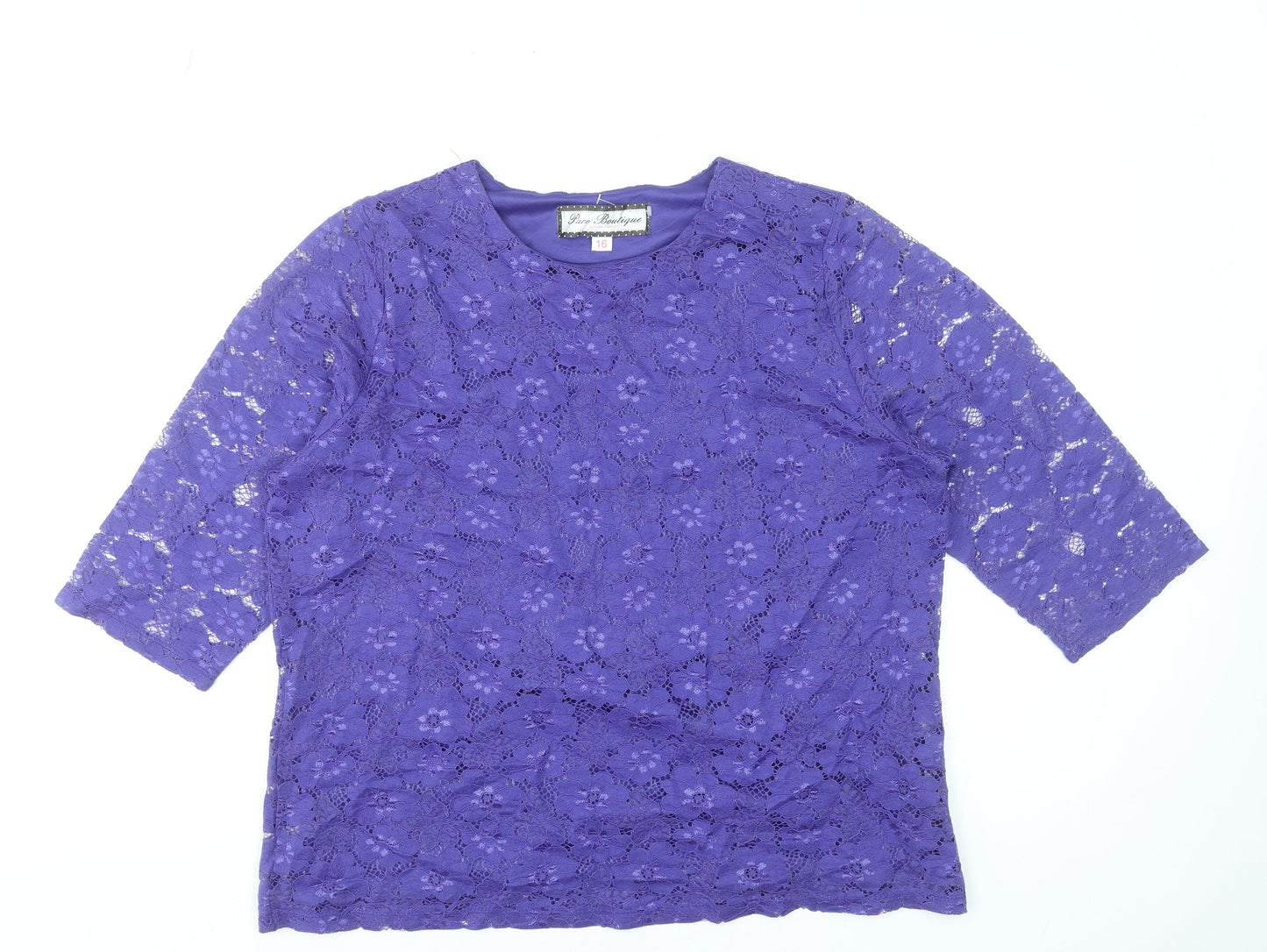 Womens UK Size 16 Paco Boutique Purple Basic Blouse