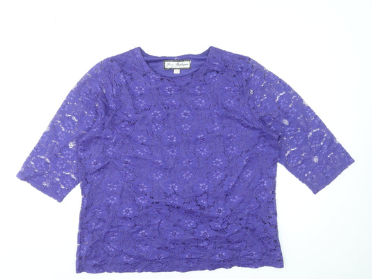 Womens UK Size 16 Paco Boutique Purple Basic Blouse