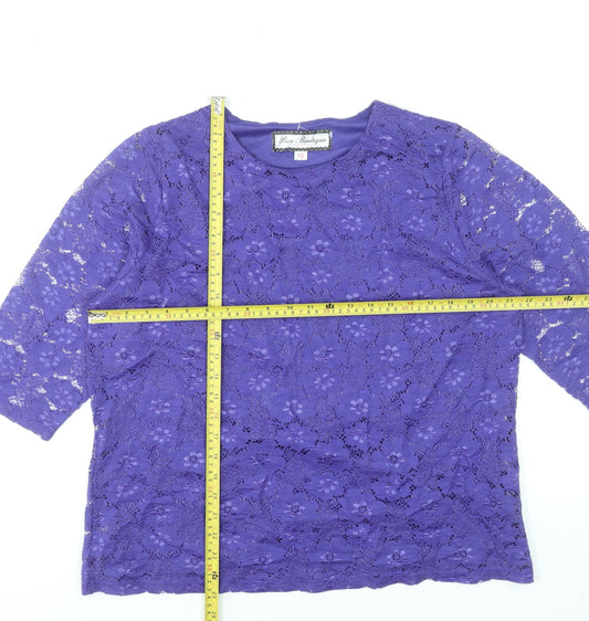 Womens UK Size 16 Paco Boutique Purple Basic Blouse
