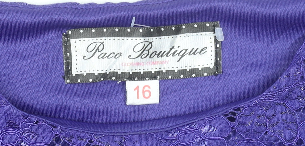 Womens UK Size 16 Paco Boutique Purple Basic Blouse