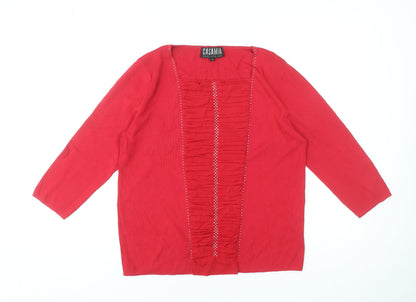 Womens UK Size M Casamia Exclusive Red Tunic Blouse