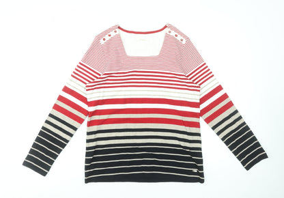 Dash Women’s Multicoloured Striped Long Sleeve Cotton Jersey T-Shirt UK 14