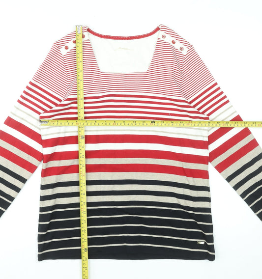 Dash Women’s Multicoloured Striped Long Sleeve Cotton Jersey T-Shirt UK 14