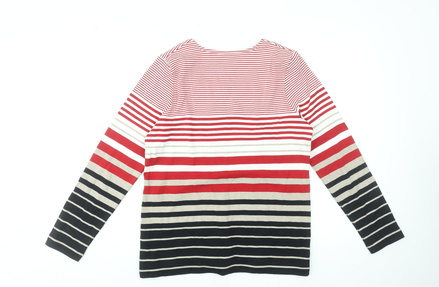 Dash Women’s Multicoloured Striped Long Sleeve Cotton Jersey T-Shirt UK 14