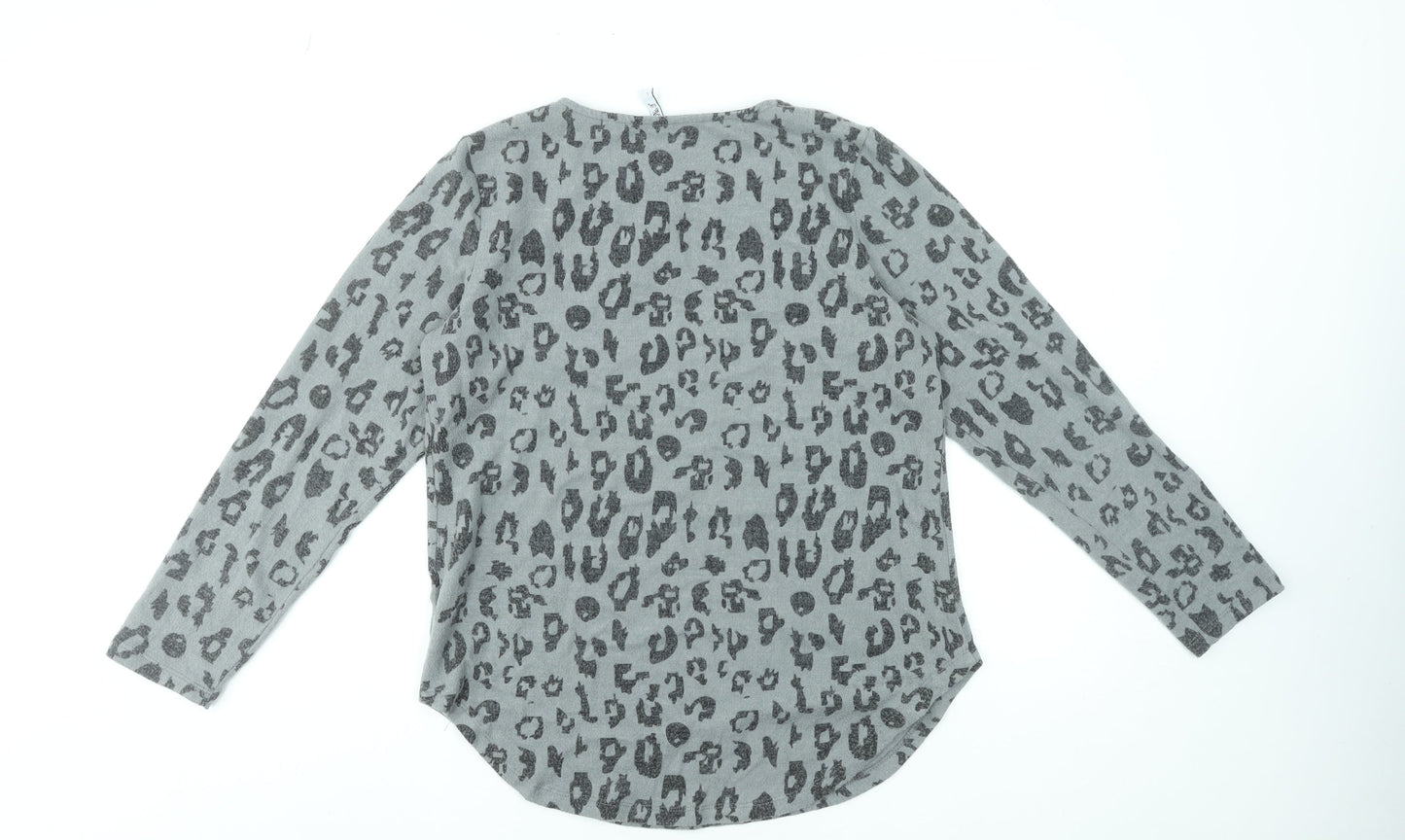 Womens UK Size L Hailys Grey Basic T-Shirt