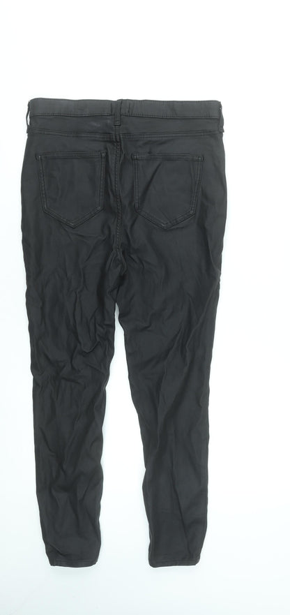 River Island Women's Black Skinny Jeans Size 14 Slim Stretch Viscose Blend