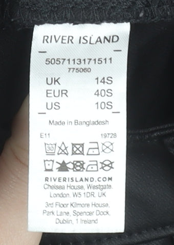 River Island Women's Black Skinny Jeans Size 14 Slim Stretch Viscose Blend