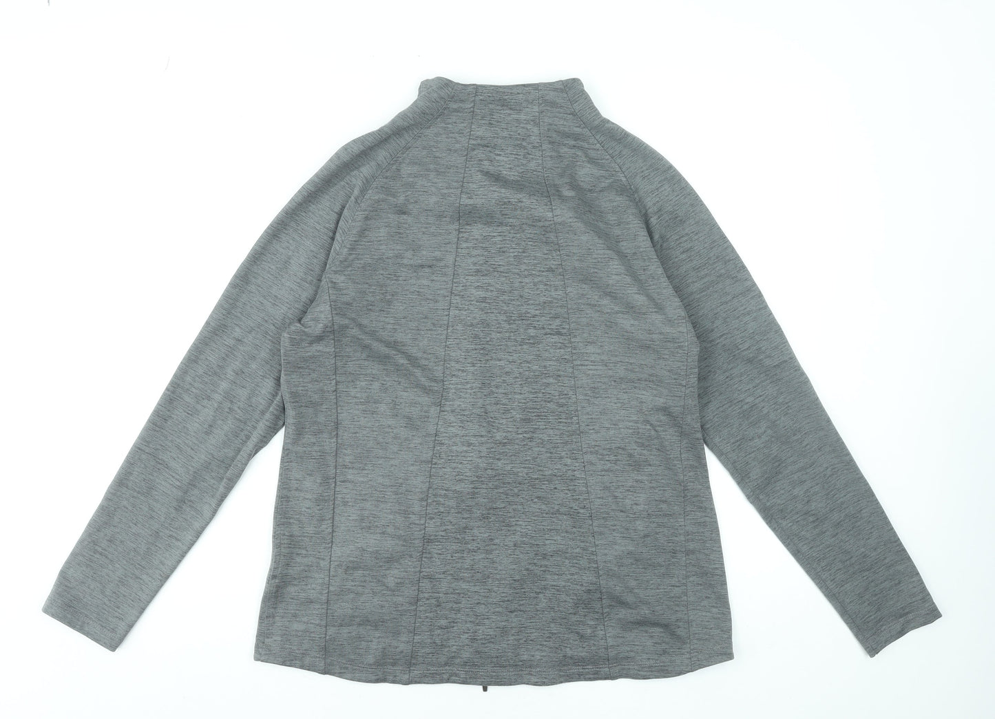 Puma Women's Grey Full Zip Sweatshirt Size L Polyester Stretch