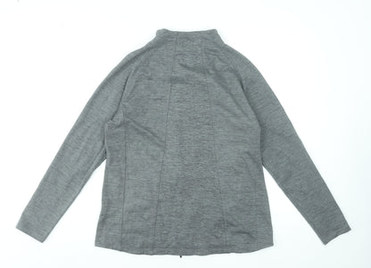 Puma Women's Grey Full Zip Sweatshirt Size L Polyester Stretch