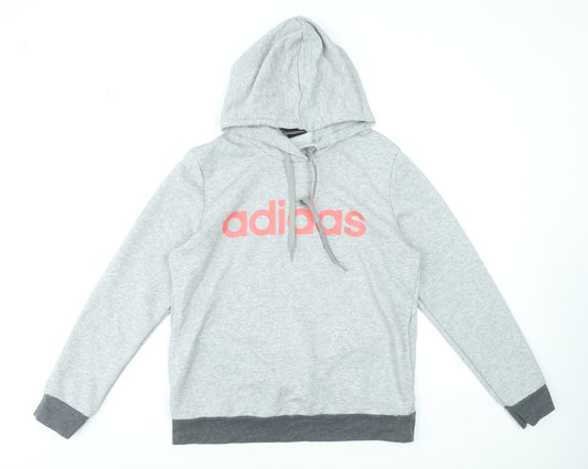Adidas Women’s Grey Full Zip Hoodie L 16-18 Cotton Blend
