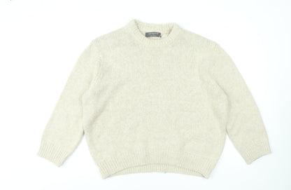 Primark Women Beige Crew Neck Knit Pullover Jumper Size M