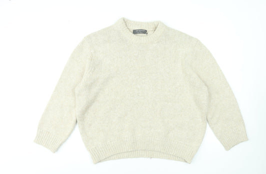 Primark Women Beige Crew Neck Knit Pullover Jumper Size M