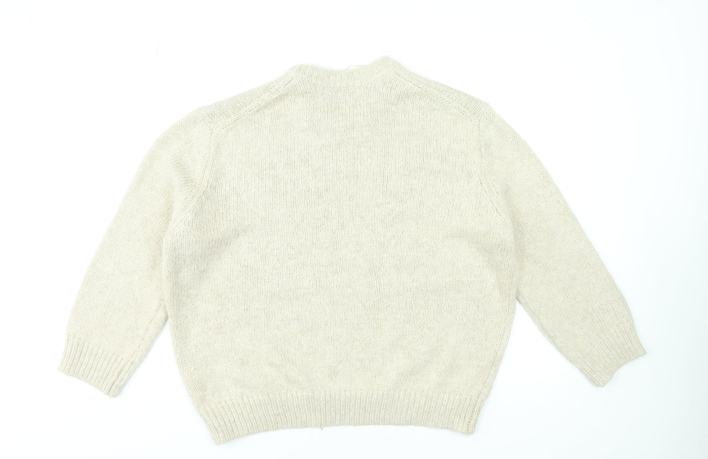 Primark Women Beige Crew Neck Knit Pullover Jumper Size M