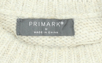 Primark Women Beige Crew Neck Knit Pullover Jumper Size M