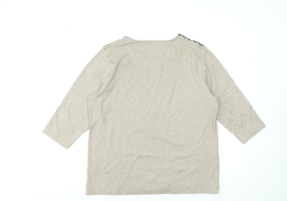 Womens UK Size 14 TIGI Beige Basic T-Shirt