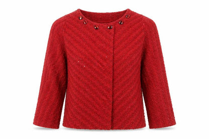 Womens UK Size 12 Paco Boutique Red Cardigan Jumper