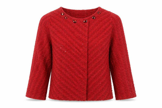 Womens UK Size 12 Paco Boutique Red Cardigan Jumper