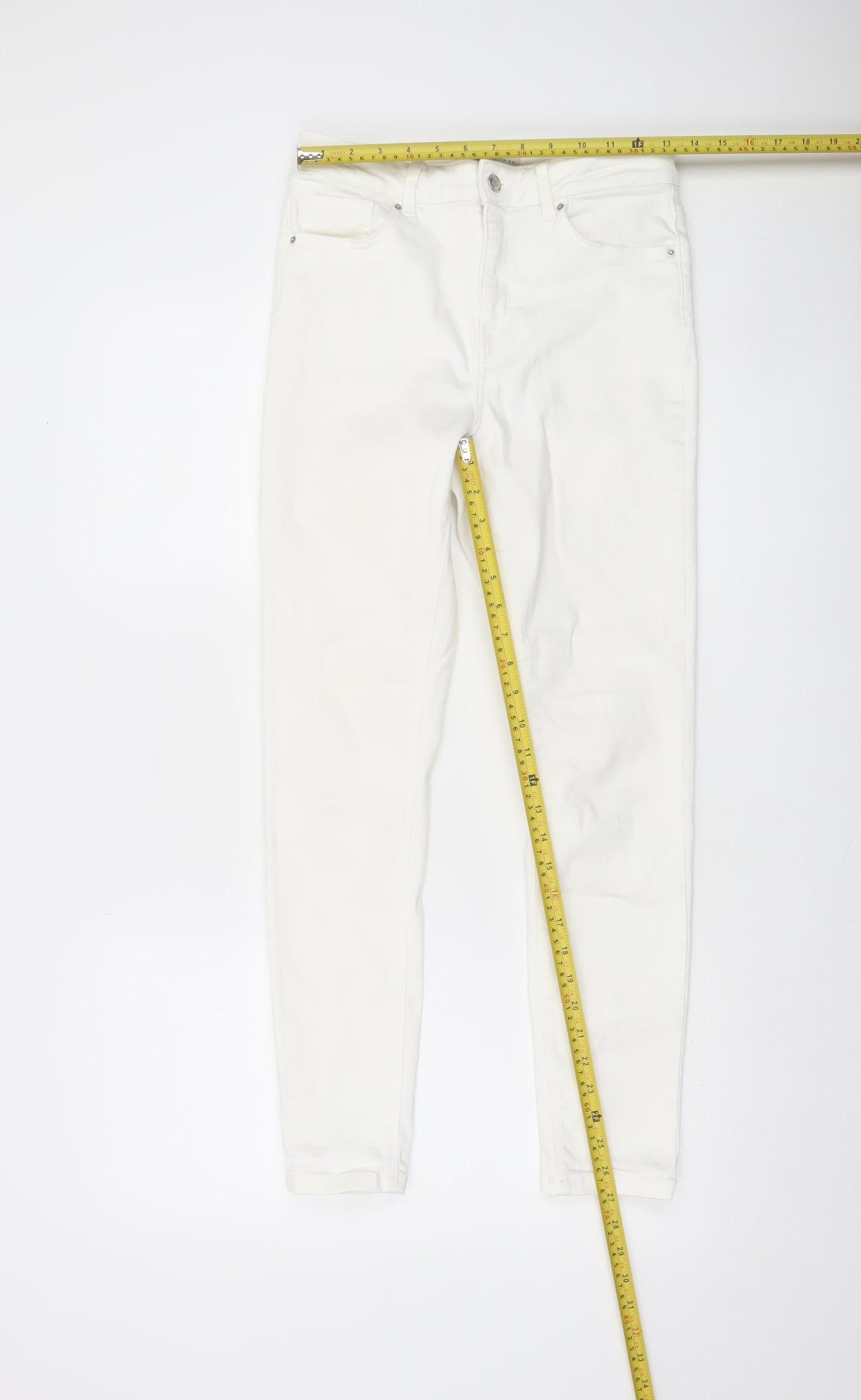 Primark Women’s White Skinny Jeans Size 12 Slim Fit Denim