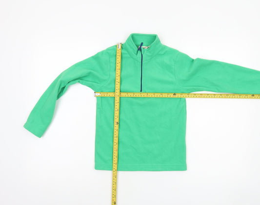 Mountain Warehouse Boys Green 7-8 Years Fleece 1/4 Zip Pullover Sweatshirt
