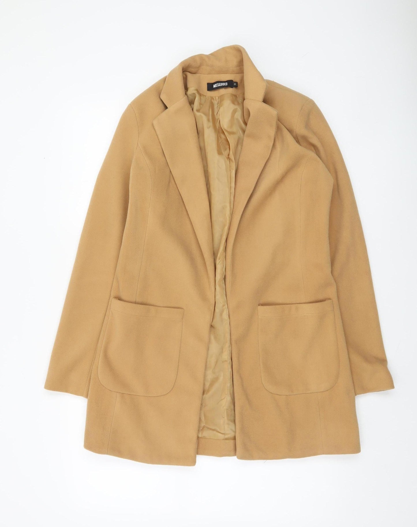 Missguided Women’s Beige Mid-Length Overcoat Size 8