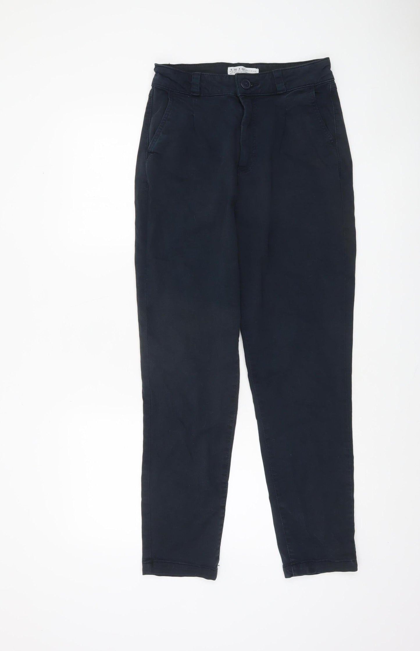 Primark Women’s Blue Chino Trousers Size 8 Regular Fit Twill Cotton