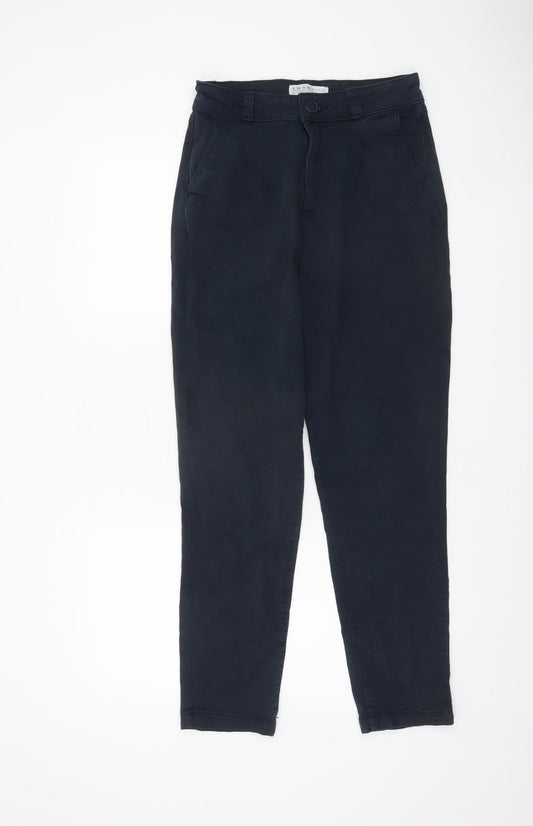 Primark Women’s Blue Chino Trousers Size 8 Regular Fit Twill Cotton