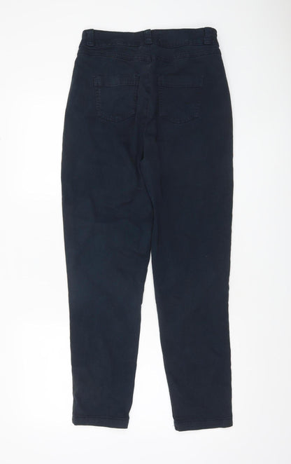 Primark Women’s Blue Chino Trousers Size 8 Regular Fit Twill Cotton