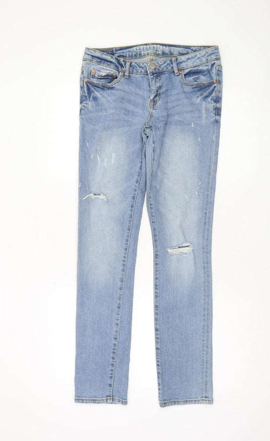 Womens UK Size 6 Aeropostale Regular Fit Skinny Blue Jeans