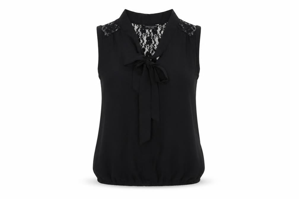 Womens UK Size 14 Dorothy Perkins Black Camisole Blouse