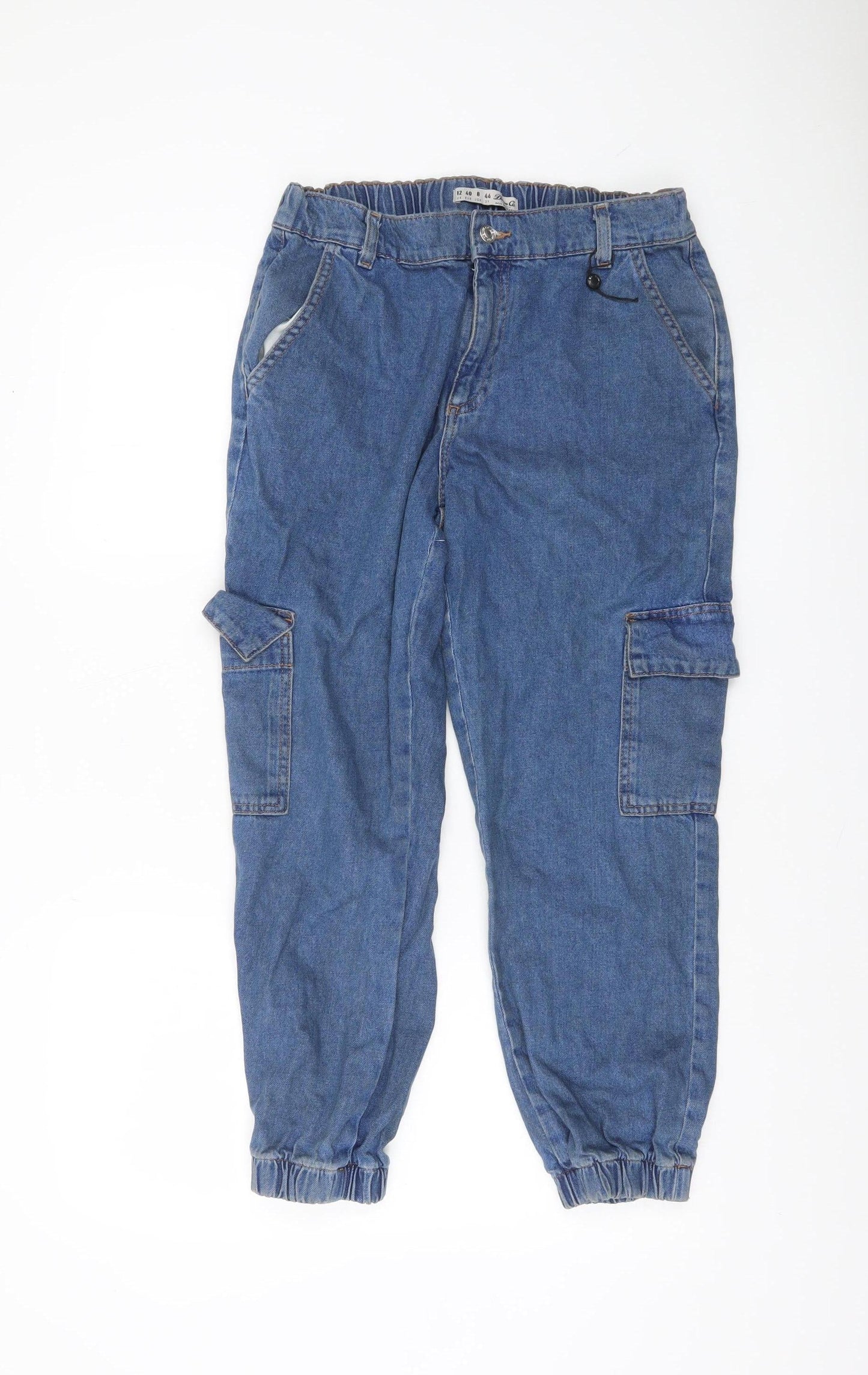 Denim Co. Women’s Blue Cargo Jogger Jeans UK 12 Relaxed Fit