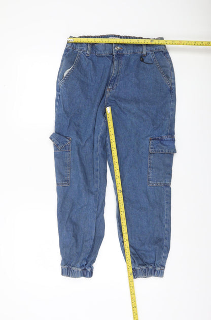 Denim Co. Women’s Blue Cargo Jogger Jeans UK 12 Relaxed Fit