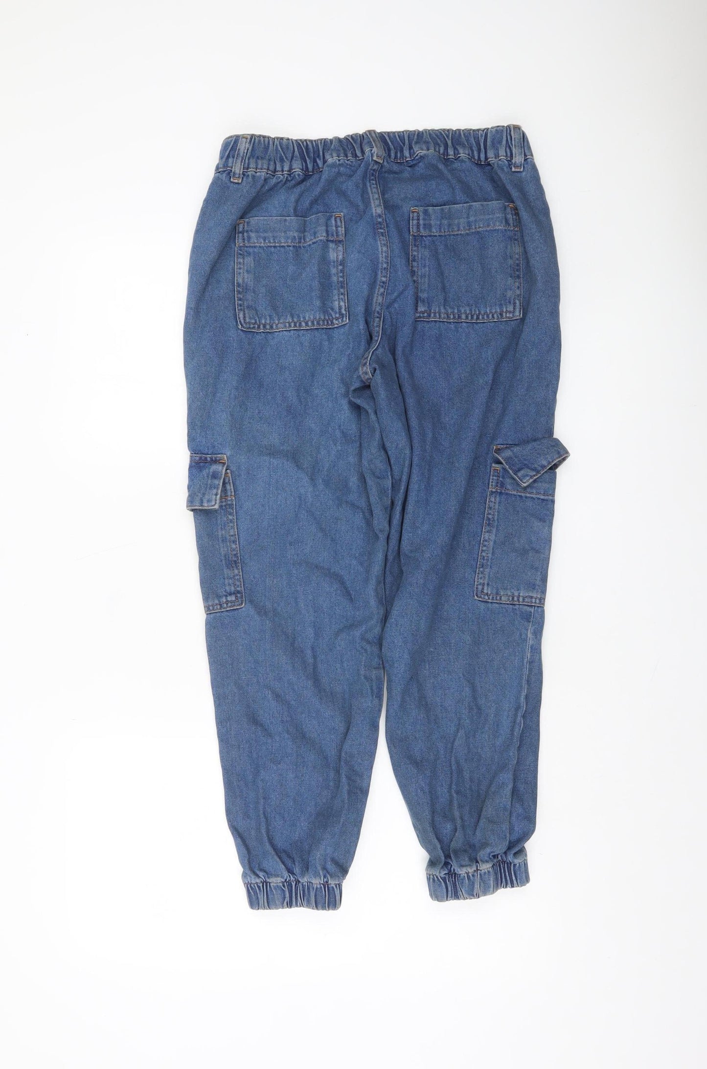 Denim Co. Women’s Blue Cargo Jogger Jeans UK 12 Relaxed Fit