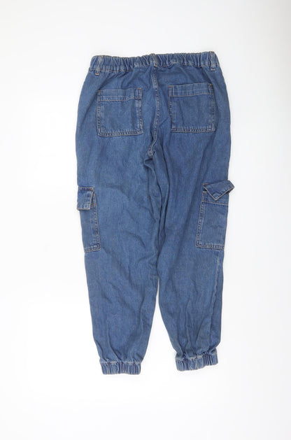 Denim Co. Women’s Blue Cargo Jogger Jeans UK 12 Relaxed Fit