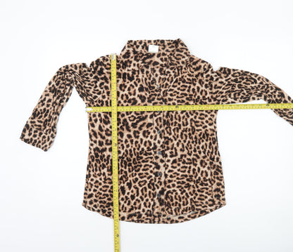 Womens UK Size S Soma Brown Basic Button-Up