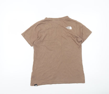 Womens UK Size XS The North Face Brown Basic T-Shirt
