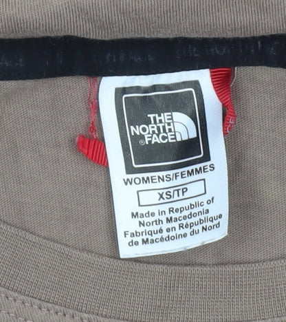 Womens UK Size XS The North Face Brown Basic T-Shirt