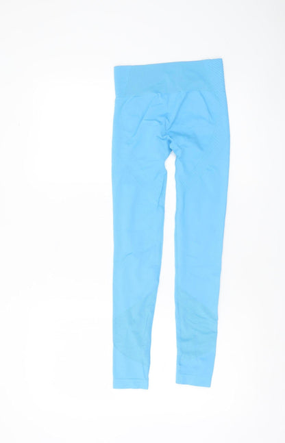 Womens UK Size 8 USA Pro Slim Fit Leggings Blue Leggings