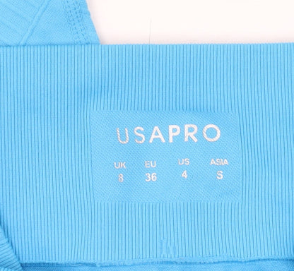 Womens UK Size 8 USA Pro Slim Fit Leggings Blue Leggings