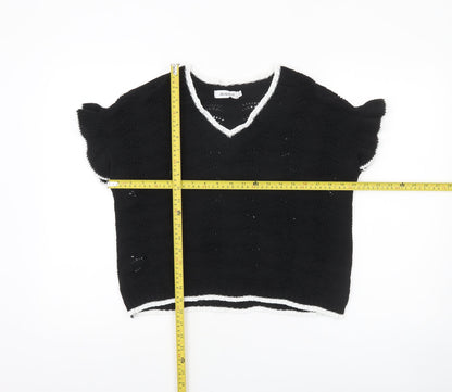 Womens UK Size L JelisJelis Black Pullover Jumper