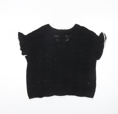 Womens UK Size L JelisJelis Black Pullover Jumper