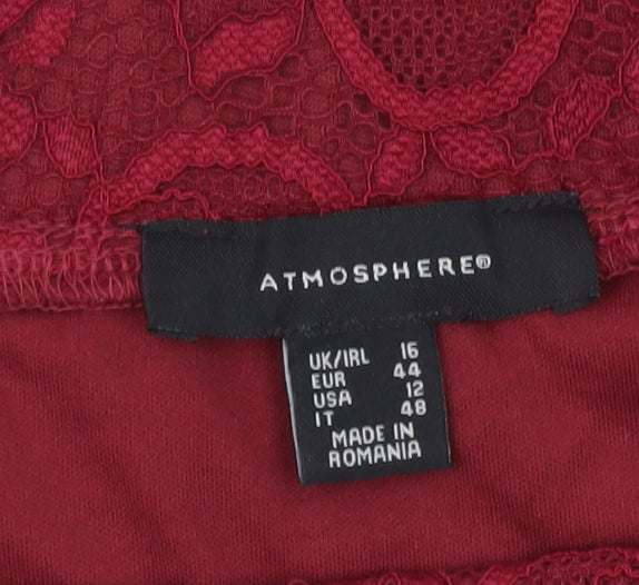 Womens UK Size 16 Atmosphere Red Camisole Blouse