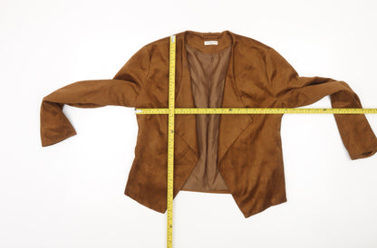 Jacqueline de Yong Women’s Brown Suede Look Open Jacket Size M