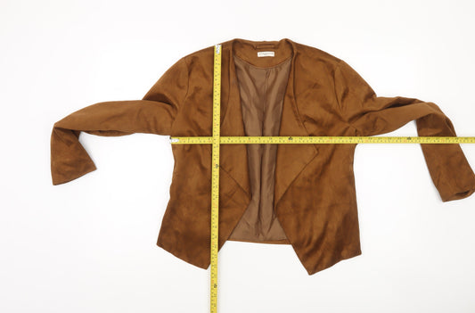 Jacqueline de Yong Women’s Brown Suede Look Open Jacket Size M
