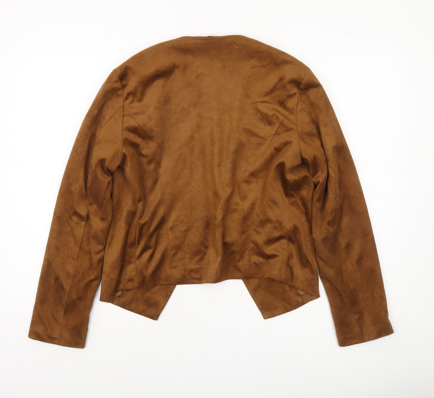 Jacqueline de Yong Women’s Brown Suede Look Open Jacket Size M