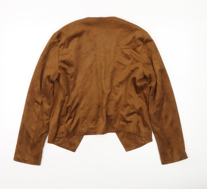 Jacqueline de Yong Women’s Brown Suede Look Open Jacket Size M