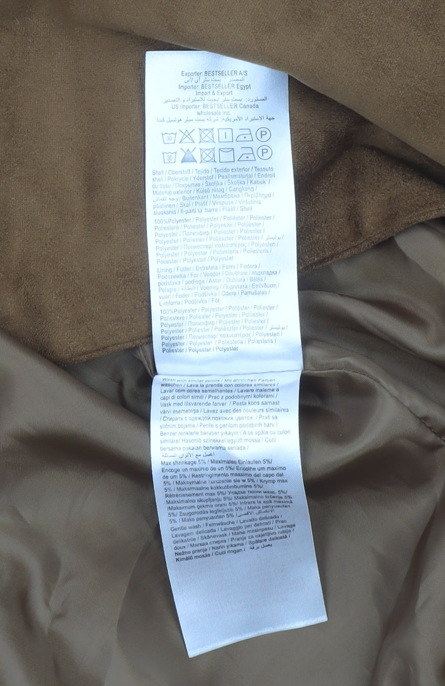 Jacqueline de Yong Women’s Brown Suede Look Open Jacket Size M