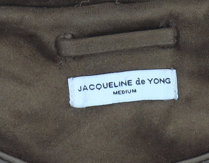 Jacqueline de Yong Women’s Brown Suede Look Open Jacket Size M