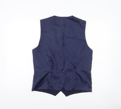 Benetti Men’s Blue 38 Tailored Fit Formal Waistcoat