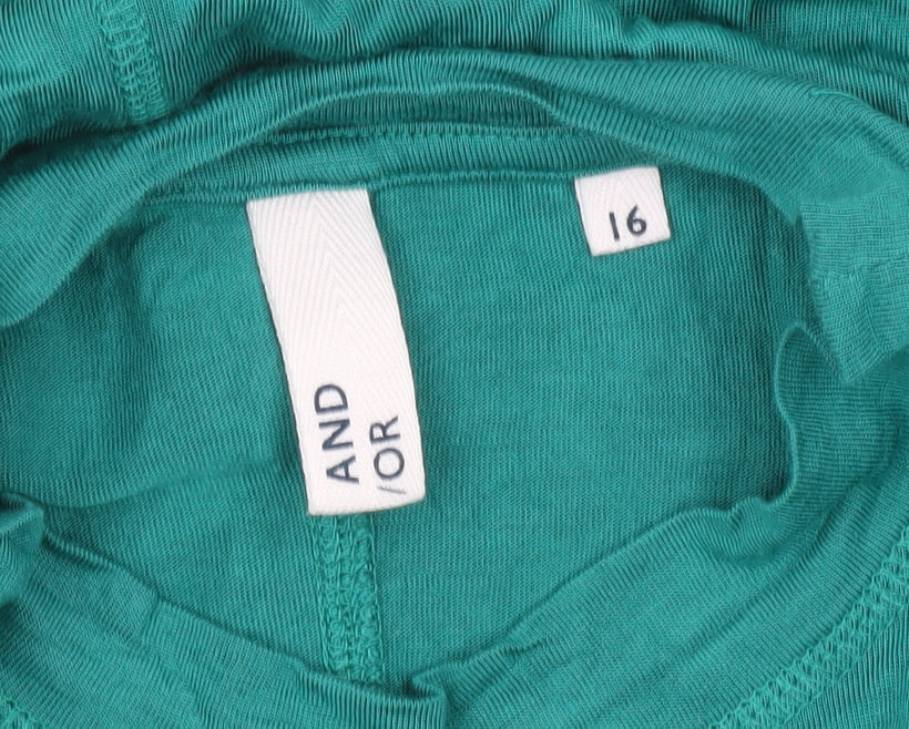 Womens UK Size 16 AND/OR Green Basic T-Shirt